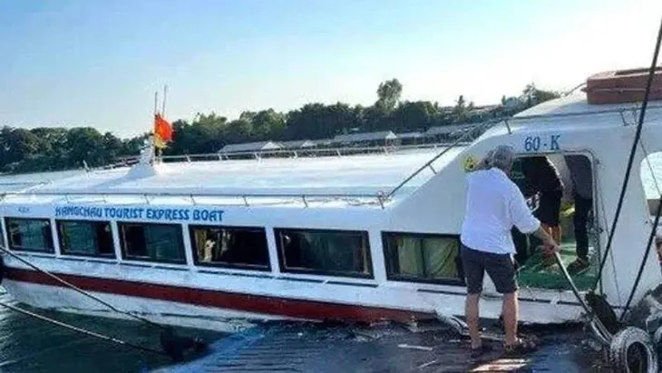 Hướng dẫn viên vụ tai nạn tàu du lịch trên sông Tiền đã tử vong - Ảnh 1. Hướng dẫn viên vụ tai nạn tàu du lịch trên sông Tiền đã tử vong - Ảnh 1.