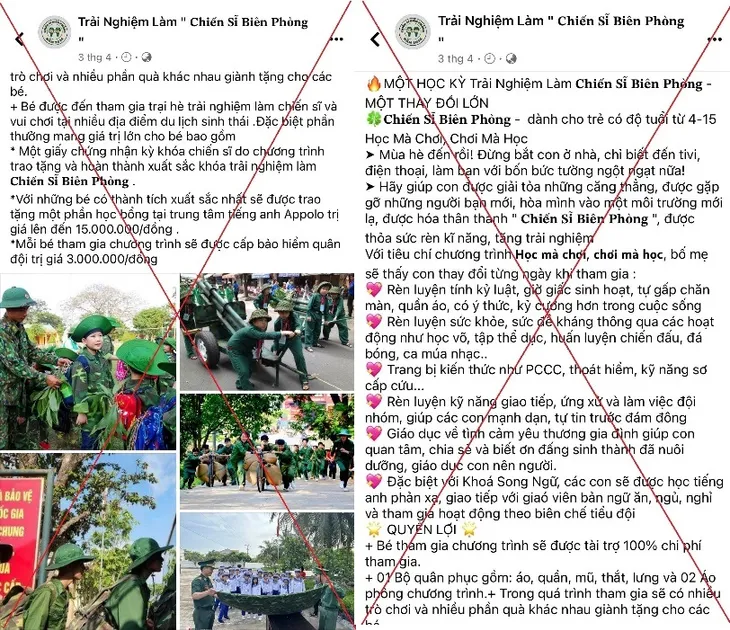 Bị lừa 600 triệu đồng khi đăng ký tham gia Trại hè Chiến sĩ Biên phòng cho con - Ảnh 1. Bị lừa 600 triệu đồng khi đăng ký tham gia Trại hè Chiến sĩ Biên phòng cho con - Ảnh 1.