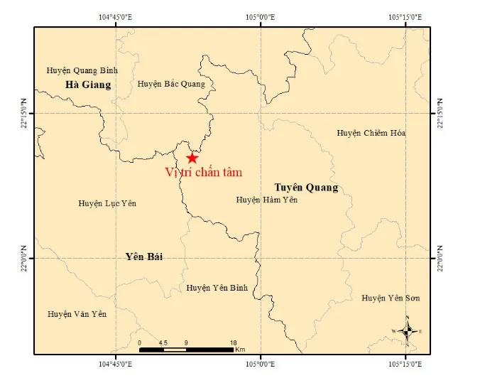 Động đất độ lớn 4.0 tại Tuyên Quang - Ảnh 1. Động đất độ lớn 4.0 tại Tuyên Quang - Ảnh 1.