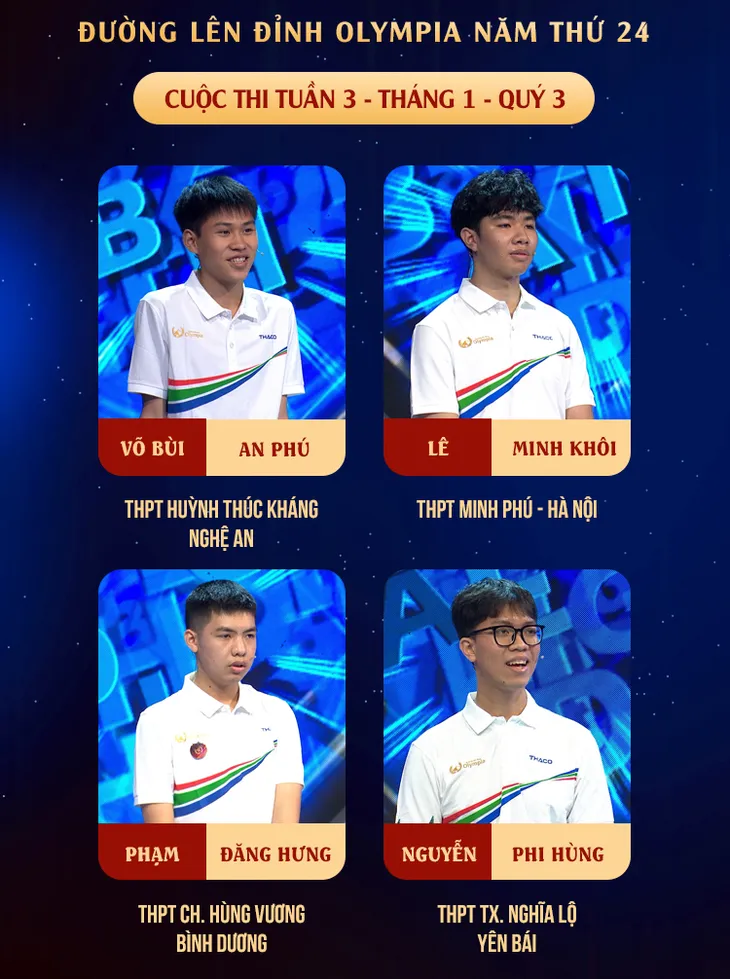 Đường lên đỉnh Olympia 2024: Nam sinh Hà Nội giành vòng nguyệt quế ở giây cuối cùng - Ảnh 1. Đường lên đỉnh Olympia 2024: Nam sinh Hà Nội giành vòng nguyệt quế ở giây cuối cùng - Ảnh 1.