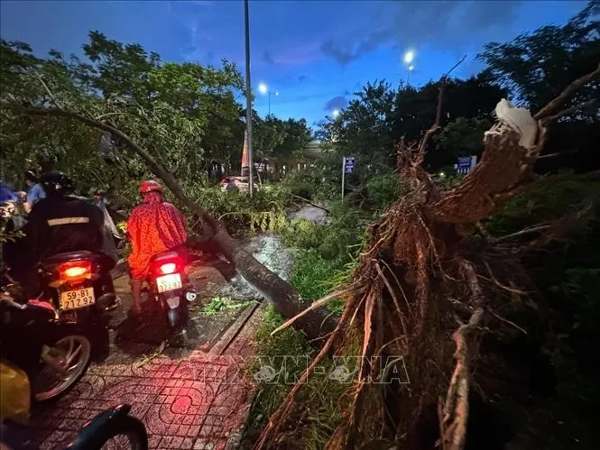 Nhiều tuyến đường Thành phố Hồ Chí Minh ngập nặng sau cơn mưa lớn - Ảnh 5. Nhiều tuyến đường Thành phố Hồ Chí Minh ngập nặng sau cơn mưa lớn - Ảnh 5.