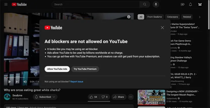 YouTube mạnh tay xử lý trình chặn quảng cáo - Ảnh 1. YouTube mạnh tay xử lý trình chặn quảng cáo - Ảnh 1.