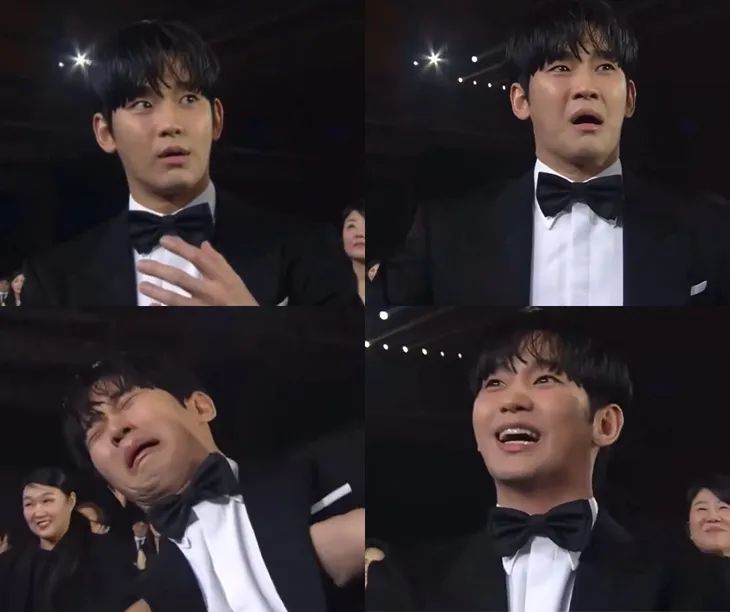 Kim Soo Hyun tái hiện cảnh khóc lóc Nữ hoàng nước mắt cực lầy lội tại Baeksang 2024 - Ảnh 3. Kim Soo Hyun tái hiện cảnh khóc lóc Nữ hoàng nước mắt cực lầy lội tại Baeksang 2024 - Ảnh 3.