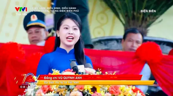 Cô gái phát biểu tại lễ kỷ niệm 70 năm chiến thắng Điện Biên Phủ là ai? - Ảnh 1. Cô gái phát biểu tại lễ kỷ niệm 70 năm chiến thắng Điện Biên Phủ là ai? - Ảnh 1.