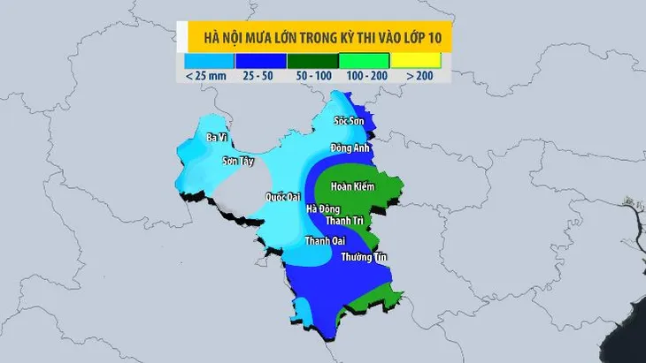Hà Nội khả năng mưa lớn trong kỳ thi vào lớp 10 - Ảnh 1.