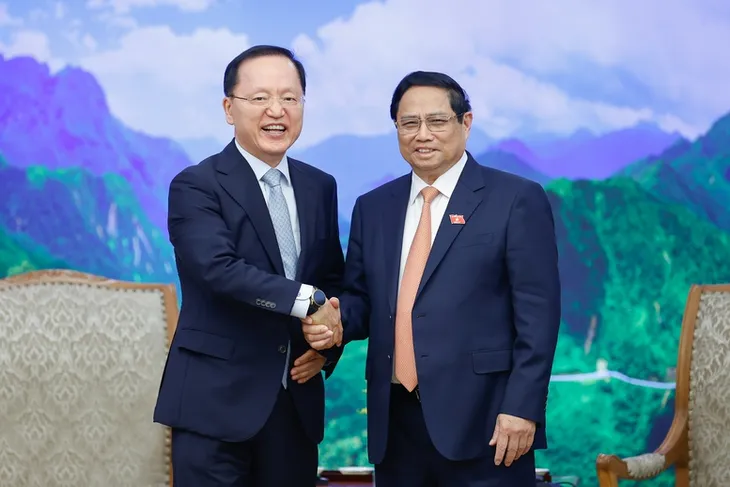 Thủ tướng Phạm Minh Chính tiếp Tổng Giám đốc tài chính Samsung - Ảnh 1. Thủ tướng Phạm Minh Chính tiếp Tổng Giám đốc tài chính Samsung - Ảnh 1.