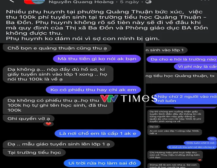 Quảng Bình: Nhiều trường trả lại tiền cho phụ huynh sau khi bị tố trên mạng - Ảnh 1. Quảng Bình: Nhiều trường trả lại tiền cho phụ huynh sau khi bị tố trên mạng - Ảnh 1.