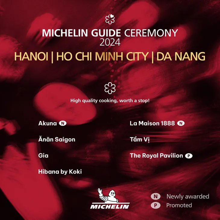Việt Nam có 7 nhà hàng đạt Sao Michelin, 1 nhà hàng nhận Sao Xanh - Ảnh 1. Việt Nam có 7 nhà hàng đạt Sao Michelin, 1 nhà hàng nhận Sao Xanh - Ảnh 1.
