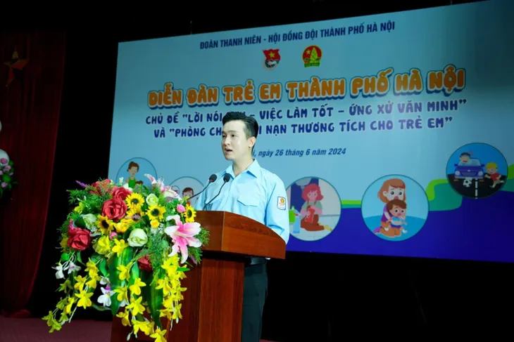 Thiếu nhi Thủ đô “nói lời hay, làm việc tốt, ứng xử văn minh” - Ảnh 1. Thiếu nhi Thủ đô “nói lời hay, làm việc tốt, ứng xử văn minh” - Ảnh 1.
