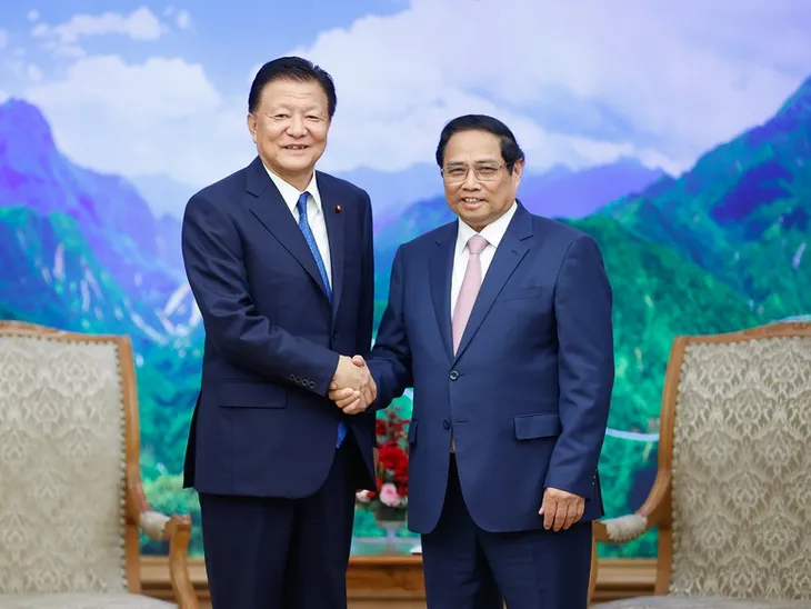 Thủ tướng tiếp Bộ trưởng phụ trách kinh tế và CPTPP của Nhật Bản - Ảnh 1. Thủ tướng tiếp Bộ trưởng phụ trách kinh tế và CPTPP của Nhật Bản - Ảnh 1.