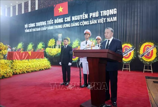 Tổ chức trọng thể Lễ truy điệu Tổng Bí thư Nguyễn Phú Trọng - Ảnh 2. Tổ chức trọng thể Lễ truy điệu Tổng Bí thư Nguyễn Phú Trọng - Ảnh 2.