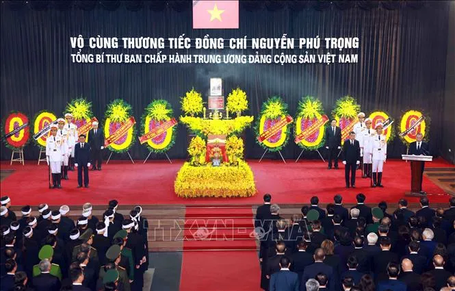 Hơn 5.600 đoàn trong nước và quốc tế đến viếng Tổng Bí thư Nguyễn Phú Trọng - Ảnh 1. Hơn 5.600 đoàn trong nước và quốc tế đến viếng Tổng Bí thư Nguyễn Phú Trọng - Ảnh 1.