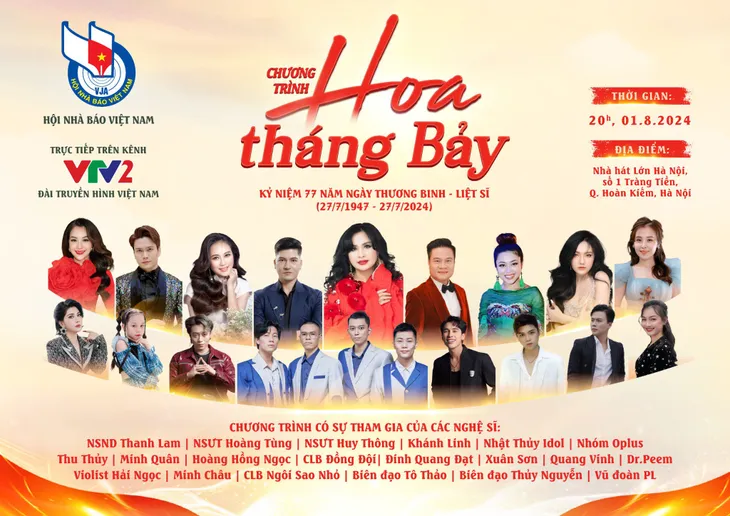 20h hôm nay (1/8), VTV2: THTT chương trình Hoa tháng Bảy - Ảnh 1. 20h hôm nay (1/8), VTV2: THTT chương trình Hoa tháng Bảy - Ảnh 1.