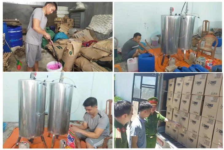 Bắt quả tang 2 cơ sở sản xuất nước giặt giả, thu lời bất chính hàng trăm triệu đồng - Ảnh 1. Bắt quả tang 2 cơ sở sản xuất nước giặt giả, thu lời bất chính hàng trăm triệu đồng - Ảnh 1.