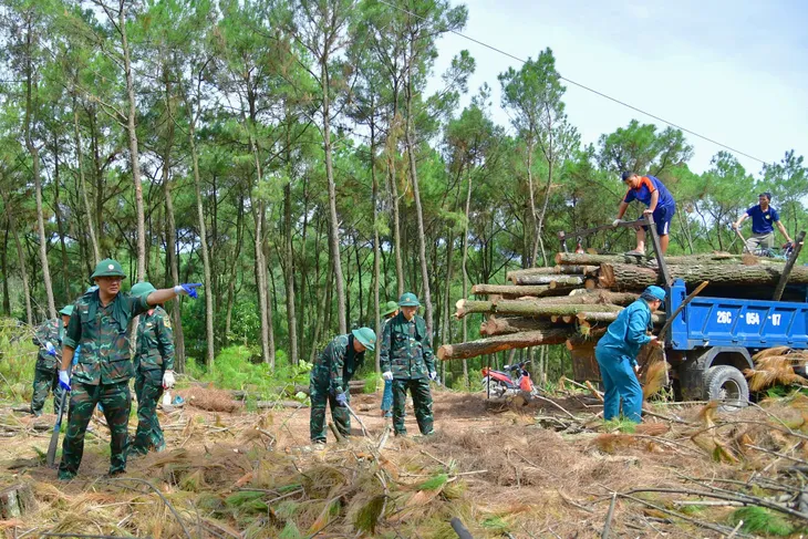 Nghệ An: Cán bộ, chiến sĩ hỗ trợ đẩy nhanh tiến độ thi công đường dây 500kV mạch 3 - Ảnh 4. Nghệ An: Cán bộ, chiến sĩ hỗ trợ đẩy nhanh tiến độ thi công đường dây 500kV mạch 3 - Ảnh 4.