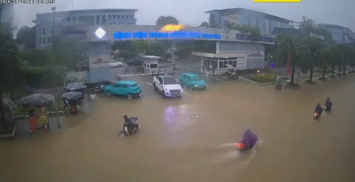 Thái Nguyên tiếp tục ngập sâu, ô tô trôi bồng bềnh - Ảnh 6. Thái Nguyên tiếp tục ngập sâu, ô tô trôi bồng bềnh - Ảnh 6.