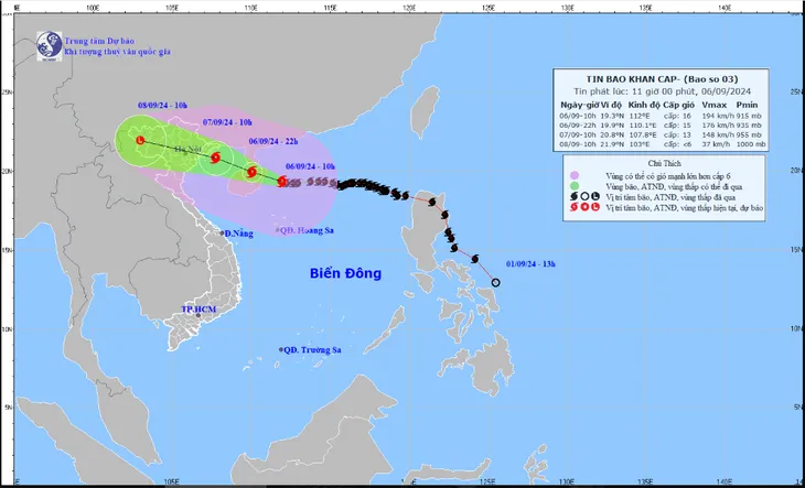Siêu bão số 3 giật trên cấp 17, cách Quảng Ninh khoảng 570 km - Ảnh 1.