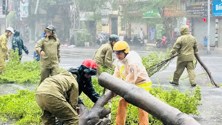 Cảnh sát giao thông cứu kịp thời 1 lái xe bị cây đổ trên Đường Láng - Ảnh 5. Cảnh sát giao thông cứu kịp thời 1 lái xe bị cây đổ trên Đường Láng - Ảnh 5.