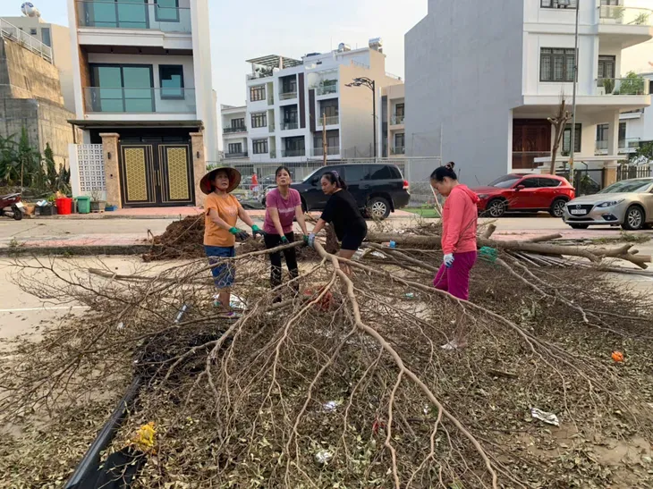 Người dân TP Hạ Long cùng nhau dọn dẹp vệ sinh môi trường sau bão số 3 - Ảnh 3. Người dân TP Hạ Long cùng nhau dọn dẹp vệ sinh môi trường sau bão số 3 - Ảnh 3.