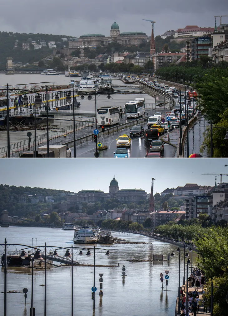 Mực nước sông Danube của Hungary dâng cao kỷ lục sau bão Boris - Ảnh 1. Mực nước sông Danube của Hungary dâng cao kỷ lục sau bão Boris - Ảnh 1.