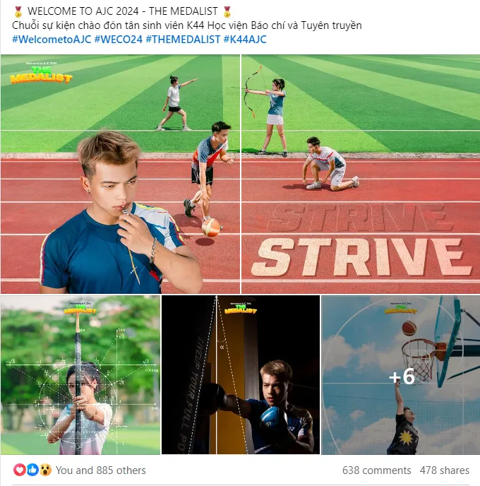 Độc đáo ý tưởng bộ ảnh chào tân sinh viên AJC 2024 - Ảnh 1. Độc đáo ý tưởng bộ ảnh chào tân sinh viên AJC 2024 - Ảnh 1.