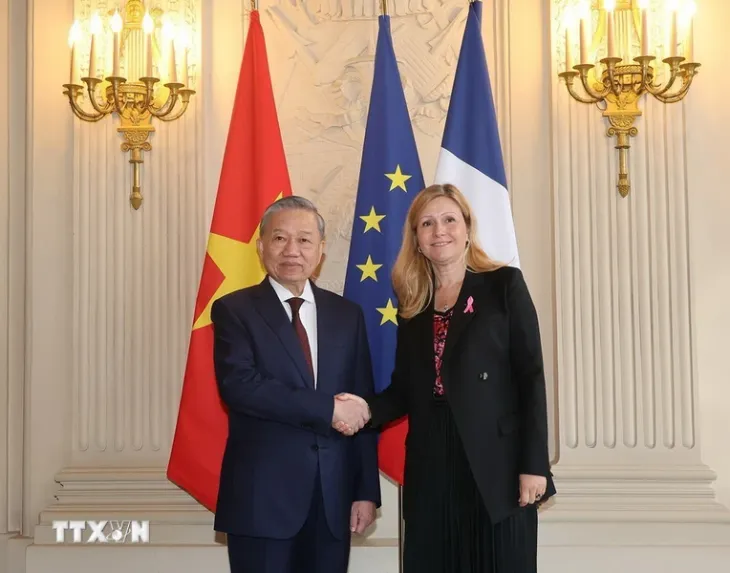 Tổng Bí thư, Chủ tịch nước Tô Lâm hội kiến Chủ tịch Quốc hội Pháp - Ảnh 4. Tổng Bí thư, Chủ tịch nước Tô Lâm hội kiến Chủ tịch Quốc hội Pháp - Ảnh 4.