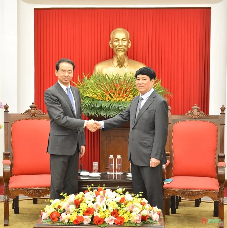 Thường trực Ban Bí thư Lương Cường tiếp Đại sứ Trung Quốc Hà Vĩ - Ảnh 2. Thường trực Ban Bí thư Lương Cường tiếp Đại sứ Trung Quốc Hà Vĩ - Ảnh 2.