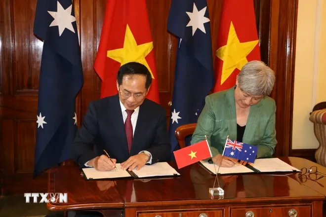 Việt Nam - Australia tăng cường hơn nữa hợp tác thương mại, đầu tư - Ảnh 1. Việt Nam - Australia tăng cường hơn nữa hợp tác thương mại, đầu tư - Ảnh 1.