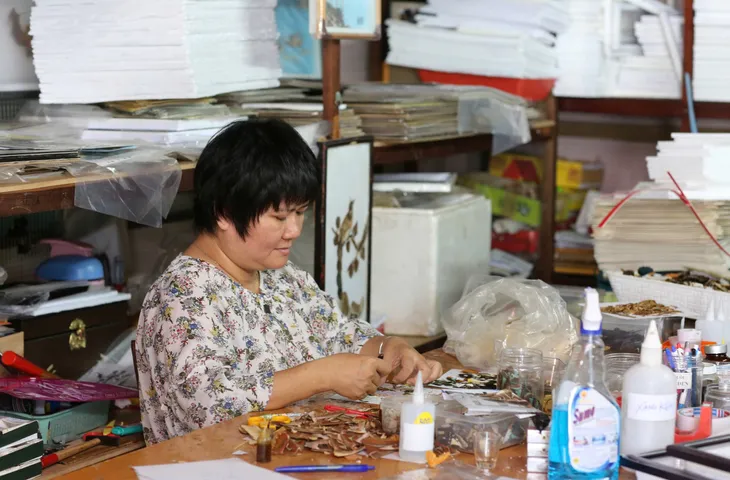 Nghị lực của người phụ nữ khuyết tật chế tác tranh từ các loài bướm - Ảnh 2. Nghị lực của người phụ nữ khuyết tật chế tác tranh từ các loài bướm - Ảnh 2.