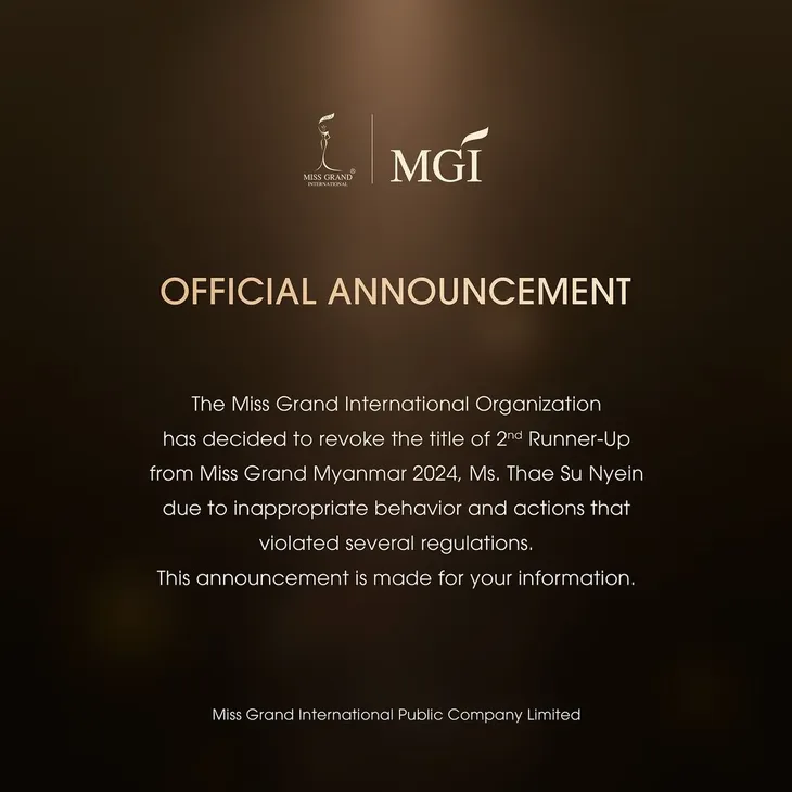 Miss Grand International chính thức tước bỏ danh hiệu Á hậu 2 - Ảnh 3. Miss Grand International chính thức tước bỏ danh hiệu Á hậu 2 - Ảnh 3.
