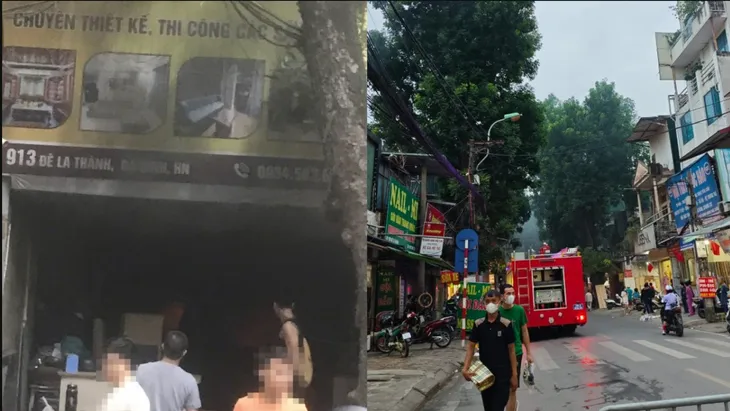Cháy cửa hàng nội thất trên đường Đê La Thành (Hà Nội) - Ảnh 1. Cháy cửa hàng nội thất trên đường Đê La Thành (Hà Nội) - Ảnh 1.