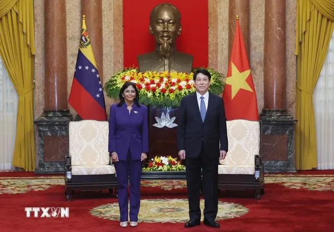 Chủ tịch nước Lương Cường tiếp Phó Tổng thống Thường trực Bolivar Venezuela - Ảnh 2. Chủ tịch nước Lương Cường tiếp Phó Tổng thống Thường trực Bolivar Venezuela - Ảnh 2.