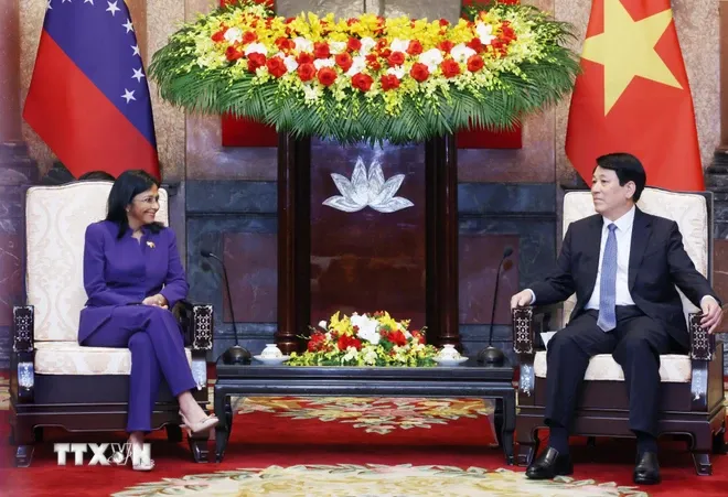 Chủ tịch nước Lương Cường tiếp Phó Tổng thống Thường trực Bolivar Venezuela - Ảnh 3. Chủ tịch nước Lương Cường tiếp Phó Tổng thống Thường trực Bolivar Venezuela - Ảnh 3.