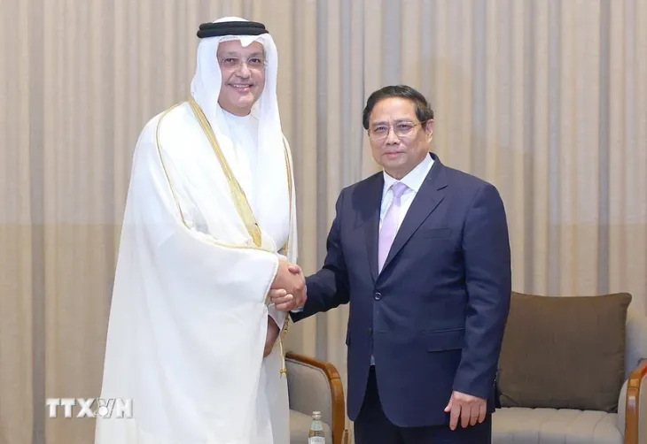 Thủ tướng Phạm Minh Chính tiếp Bộ trưởng Bộ Truyền thông và Công nghệ Thông tin Qatar - Ảnh 1. Thủ tướng Phạm Minh Chính tiếp Bộ trưởng Bộ Truyền thông và Công nghệ Thông tin Qatar - Ảnh 1.
