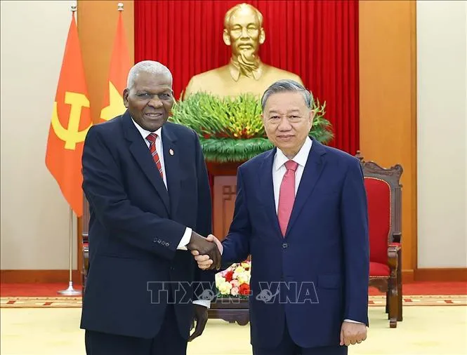 Tổng Bí thư Tô Lâm tiếp Chủ tịch Quốc hội Cuba Esteban Lazo Hérnandez - Ảnh 1. Tổng Bí thư Tô Lâm tiếp Chủ tịch Quốc hội Cuba Esteban Lazo Hérnandez - Ảnh 1.