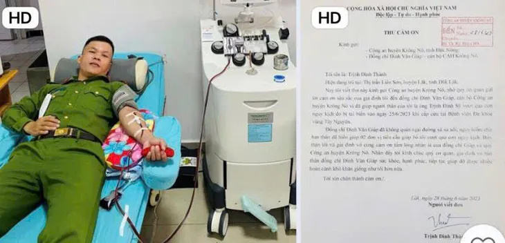 Cán bộ công an hiến tiểu cầu cứu khẩn cấp cứu sống 2 trẻ nhỏ ở Đắk Lắk - Ảnh 1. Cán bộ công an hiến tiểu cầu cứu khẩn cấp cứu sống 2 trẻ nhỏ ở Đắk Lắk - Ảnh 1.