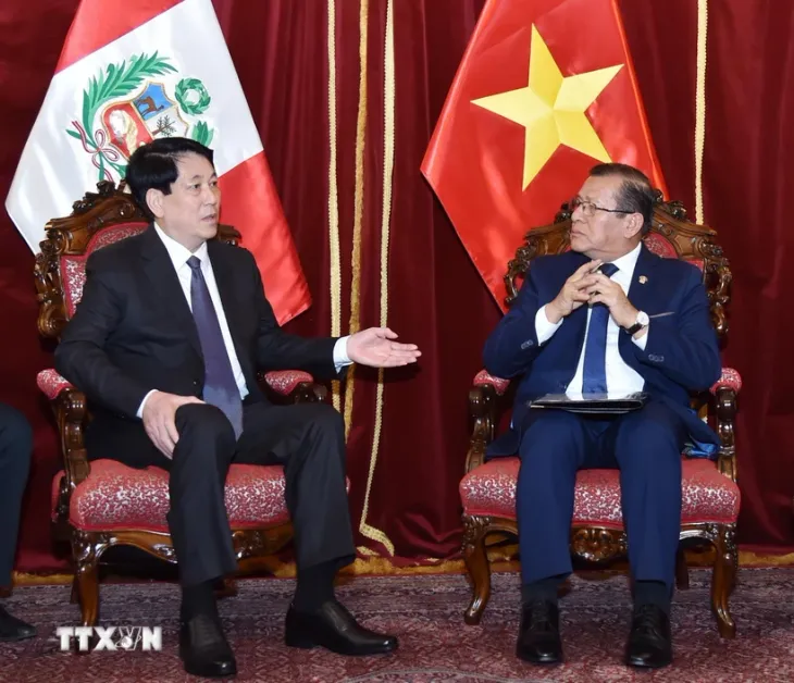 Quốc hội Peru trao tặng Chủ tịch nước Lương Cường Huân chương Danh dự cấp Đại thập tự - Ảnh 2.