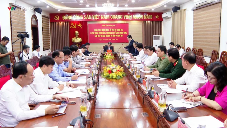 Trưởng Ban Tổ chức Trung ương làm việc với Ban Thường vụ Tỉnh uỷ Nghệ An - Ảnh 1. Trưởng Ban Tổ chức Trung ương làm việc với Ban Thường vụ Tỉnh uỷ Nghệ An - Ảnh 1.