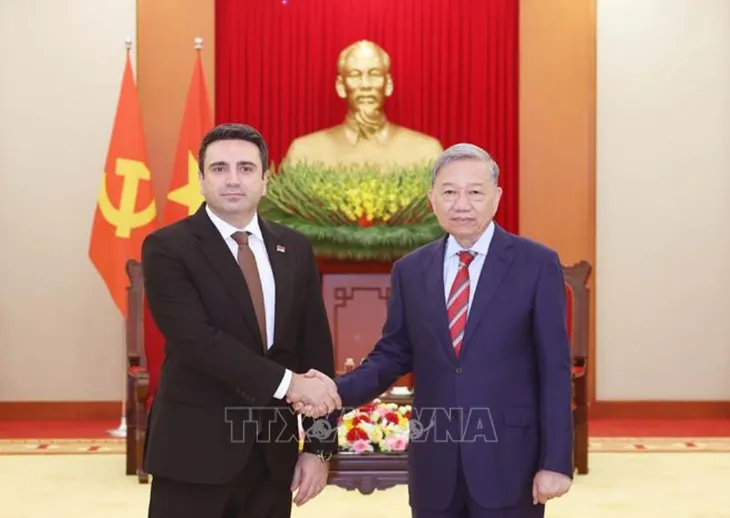 Tổng Bí thư Tô Lâm tiếp Chủ tịch Quốc hội Armenia - Ảnh 1. Tổng Bí thư Tô Lâm tiếp Chủ tịch Quốc hội Armenia - Ảnh 1.