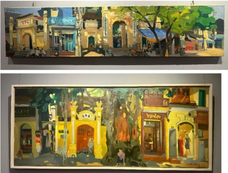 Hình ảnh Hà Nội đậm chất thơ trong triển lãm Mười Bốn Art Show 2024 - Ảnh 3. Hình ảnh Hà Nội đậm chất thơ trong triển lãm Mười Bốn Art Show 2024 - Ảnh 3.