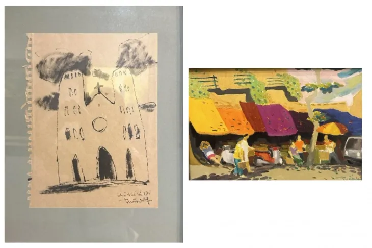 Hình ảnh Hà Nội đậm chất thơ trong triển lãm Mười Bốn Art Show 2024 - Ảnh 2. Hình ảnh Hà Nội đậm chất thơ trong triển lãm Mười Bốn Art Show 2024 - Ảnh 2.