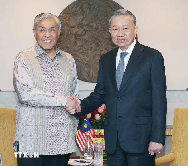 Tổng Bí thư tiếp Phó Thủ tướng kiêm Bộ trưởng Bộ Phát triển nông thôn Malaysia - Ảnh 1. Tổng Bí thư tiếp Phó Thủ tướng kiêm Bộ trưởng Bộ Phát triển nông thôn Malaysia - Ảnh 1.