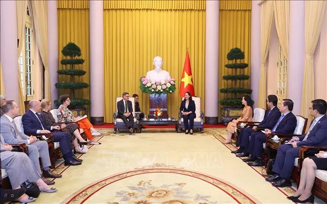 Phó Chủ tịch nước Võ Thị Ánh Xuân tiếp Thủ hiến bang Hessen, Đức - Ảnh 2. Phó Chủ tịch nước Võ Thị Ánh Xuân tiếp Thủ hiến bang Hessen, Đức - Ảnh 2.