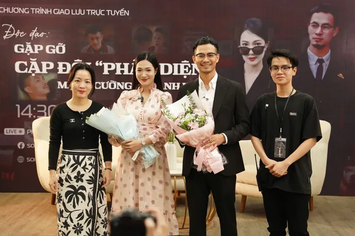 Cặp đôi phản diện Mạnh Cường - Thanh Huế giao lưu cùng sinh viên trường Báo - Ảnh 2.