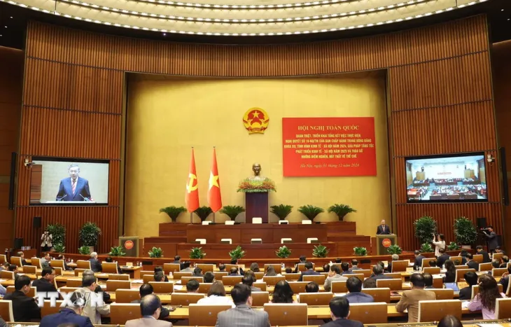 Tổng Bí thư Tô Lâm: Tạo đòn bẩy, bứt phá hoàn thành các mục tiêu Nghị quyết Đại hội lần thứ XIII của Đảng - Ảnh 1. Tổng Bí thư Tô Lâm: Tạo đòn bẩy, bứt phá hoàn thành các mục tiêu Nghị quyết Đại hội lần thứ XIII của Đảng - Ảnh 1.