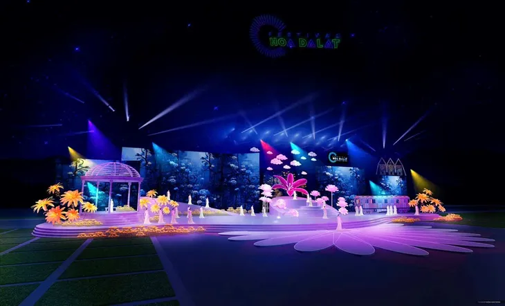 Sân khấu khai mạc Festival Hoa Đà Lạt 2024 sẽ là bức tranh giao hưởng đa màu sắc - Ảnh 2. Sân khấu khai mạc Festival Hoa Đà Lạt 2024 sẽ là bức tranh giao hưởng đa màu sắc - Ảnh 2.