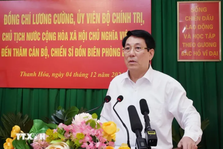 Chủ tịch nước Lương Cường thăm Đồn Biên phòng Bát Mọt - Ảnh 1. Chủ tịch nước Lương Cường thăm Đồn Biên phòng Bát Mọt - Ảnh 1.