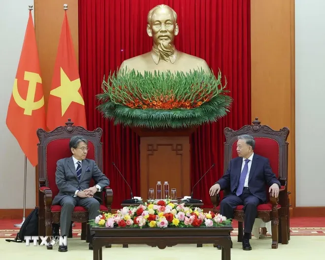 Tổng Bí thư Tô Lâm tiếp Chủ tịch Hội đồng quản trị Ngân hàng hợp tác quốc tế Nhật Bản - Ảnh 2. Tổng Bí thư Tô Lâm tiếp Chủ tịch Hội đồng quản trị Ngân hàng hợp tác quốc tế Nhật Bản - Ảnh 2.