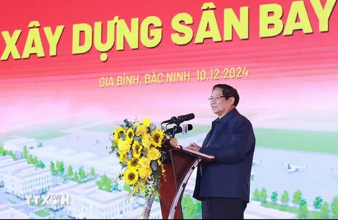 Thủ tướng Phạm Minh Chính dự Lễ khởi công Dự án xây dựng sân bay Gia Bình - Ảnh 3. Thủ tướng Phạm Minh Chính dự Lễ khởi công Dự án xây dựng sân bay Gia Bình - Ảnh 3.