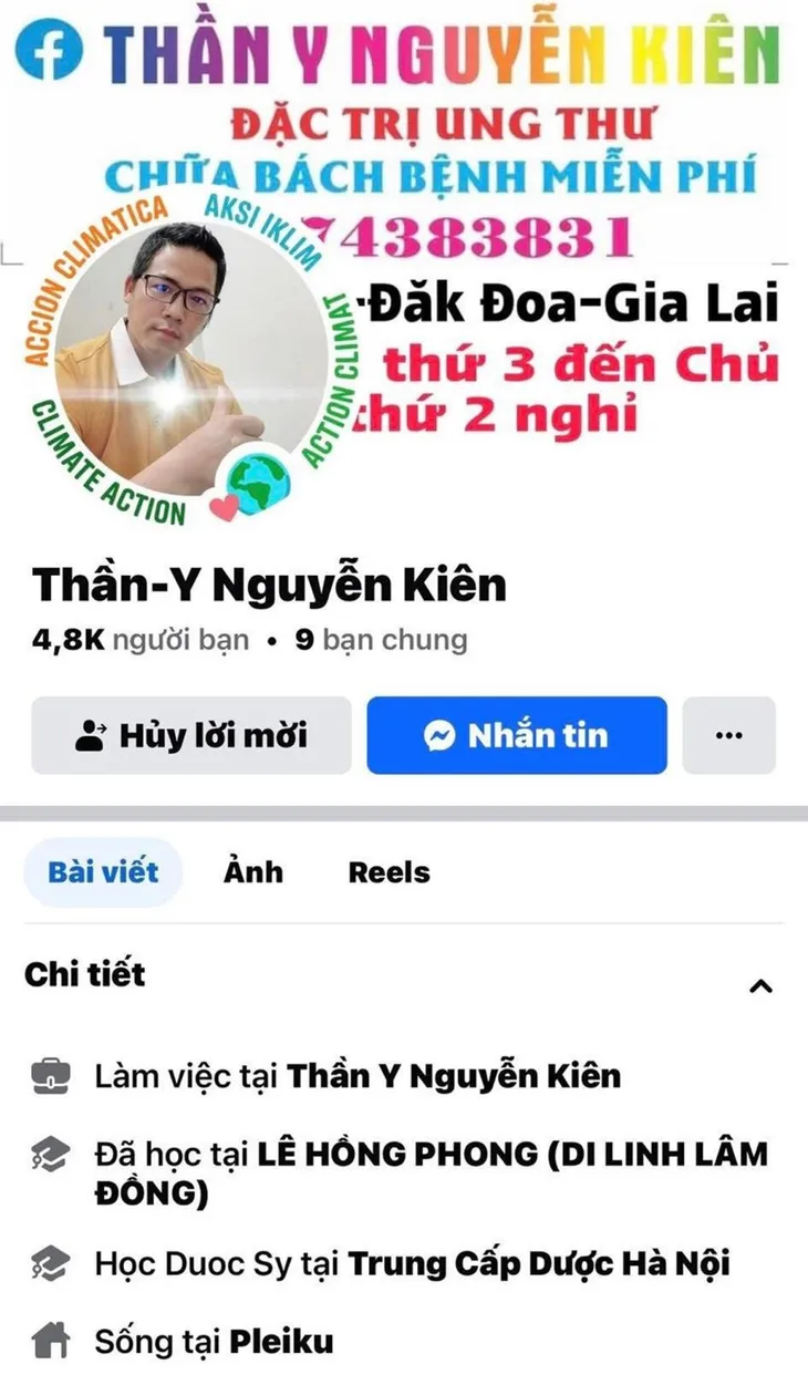 Khởi tố “thần y” chữa bệnh ung thư bằng “niềm tin” - Ảnh 1.